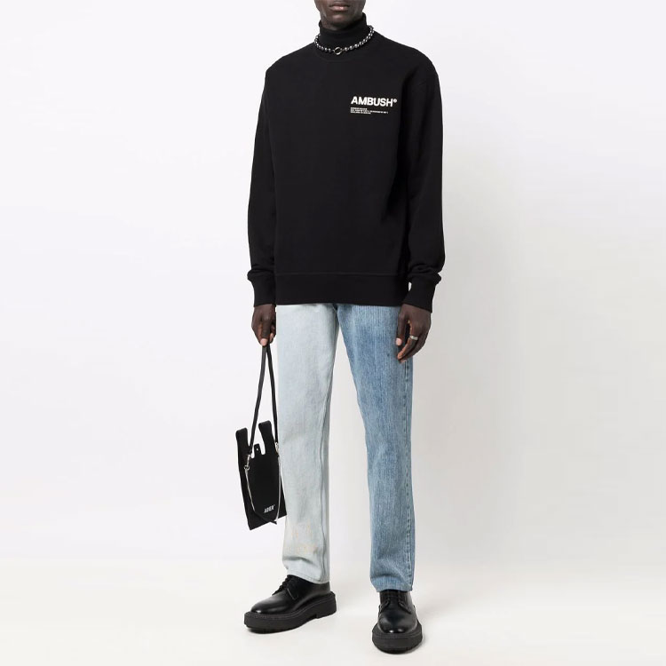 Shop Ambush FW21 黑色字母標誌長袖衛衣 BMBA021F21FLE0011001