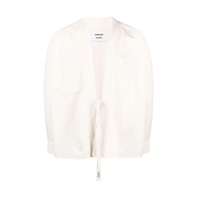 Ambush FW21 Crochet Strap Denim Jacket White BMYD002S21DEN0010400
