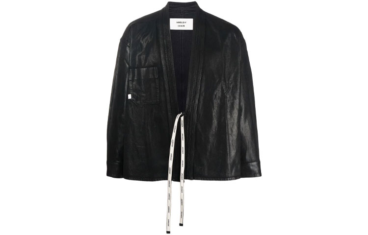 Ambush FW21 Denim Kimono Shirt Jacket Black Men BMYD002F21DEN0011200