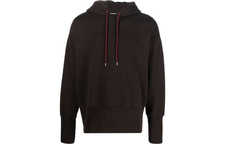 Ambush FW21 Front Logo Drawstring Hooded Knit Sweatshirt Brown () BMBB008F21FLE0016464