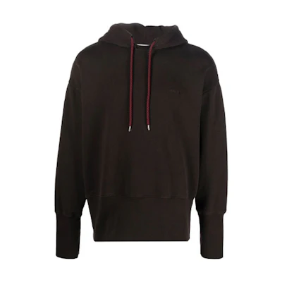 Ambush FW21 Front Logo Drawstring Hooded Knit Sweatshirt Brown () BMBB008F21FLE0016464