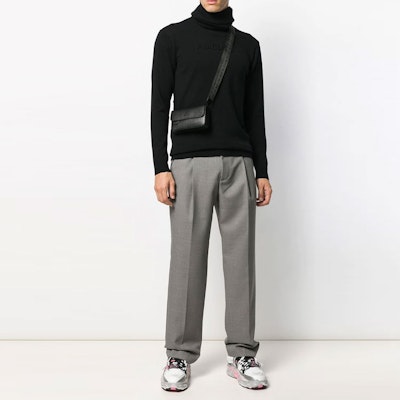 AMBUSH FW21 High Neck Wool Sweater with Embossed Logo Black 12111826BLACK Lookbook AMBUSH FW21 High Neck Wool Sweater with Embossed Logo Black 12111826BLACK
