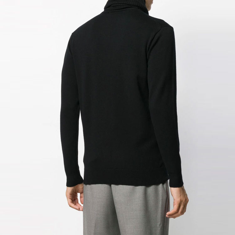 Shop AMBUSH FW21 High Neck Wool Sweater with Embossed Logo Black 12111826BLACK