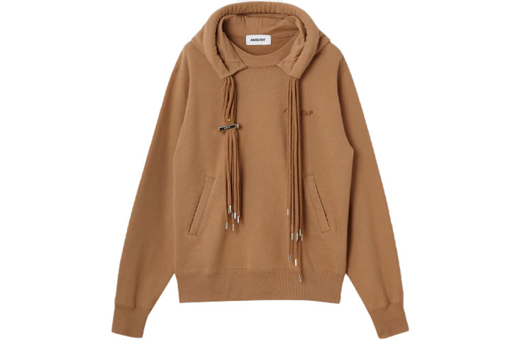 Ambush FW21 Logo Embroidered Oversized Hoodie Unisex Brown 16875084-6262
