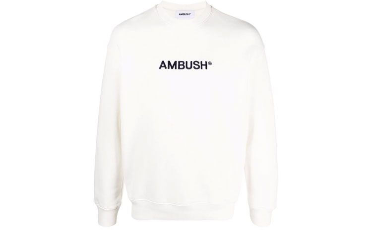 Ambush FW21 Logo Embroidered Pullover Sweatshirt Unisex White 162507511