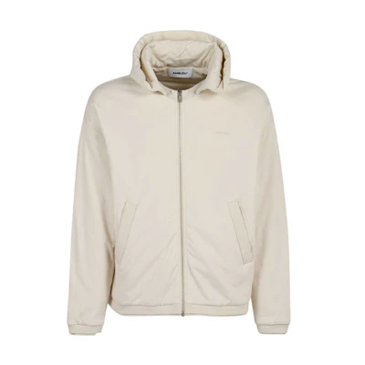 Ambush FW21 Logo Embroidered Zip-Up Hoodie Jacket White BMBB009F21FLE0010404