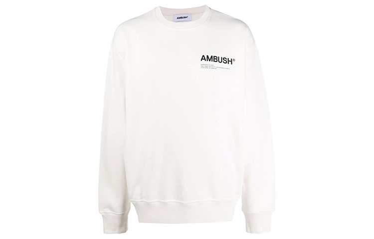 Order AMBUSH 2021秋冬男士白色印花长袖圆领卫衣 BMBA021F21FLE0010310