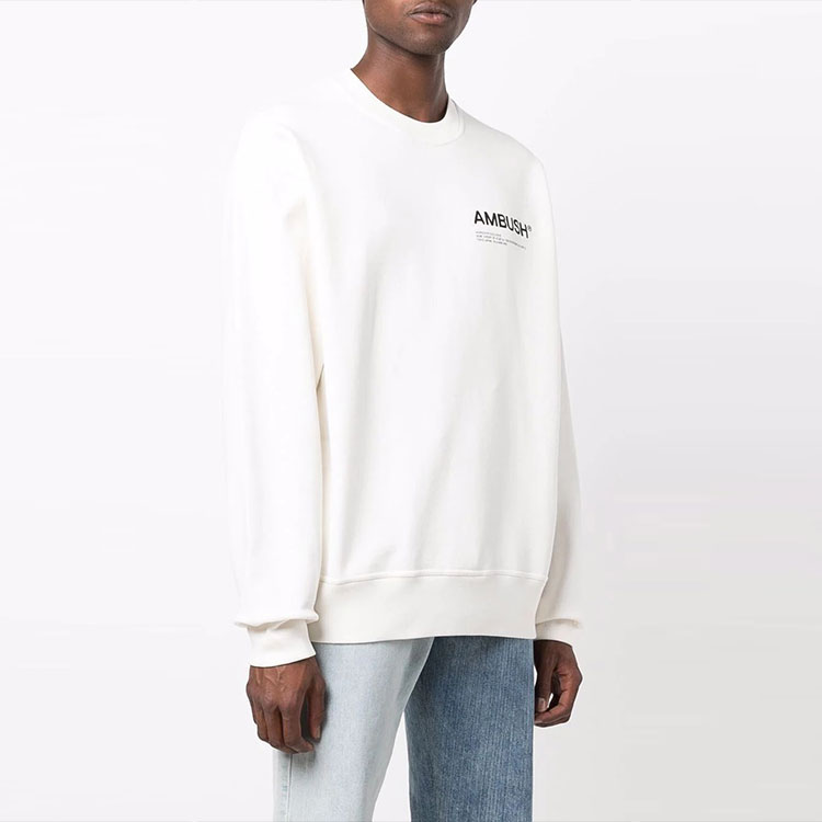 Purchase AMBUSH 2021秋冬男士白色印花长袖圆领卫衣 BMBA021F21FLE0010310
