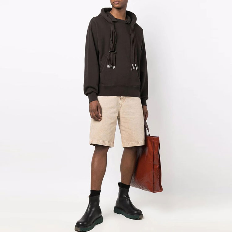 Lookbook AMBUSH Hoodie Coklat Logo Printed Pria FW21. BMBB003F21FLE0016464