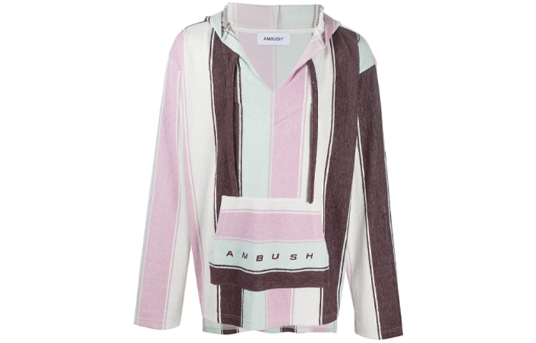Ambush FW21 Logo Striped Print Hoodie Pink Unisex 12111644-SC3