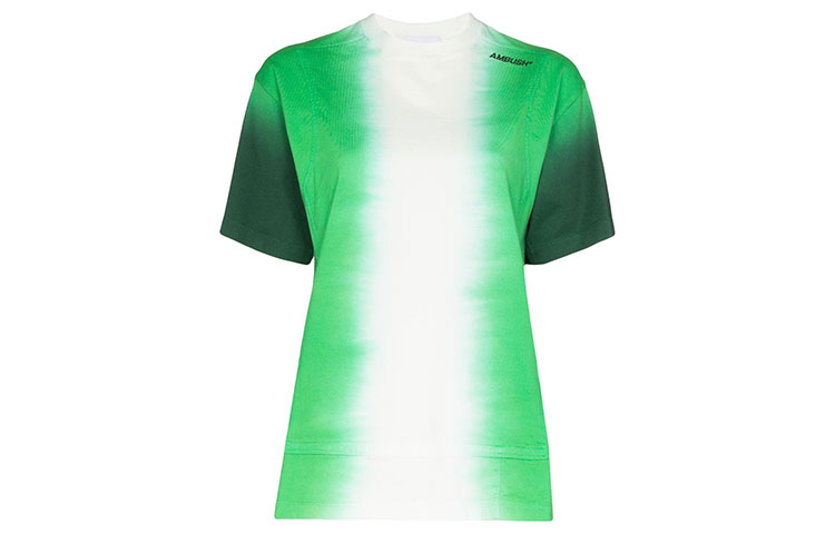 AMBUSH FW21 Logo Tie-Dye T-Shirt Green Tee. 12112072GREEN