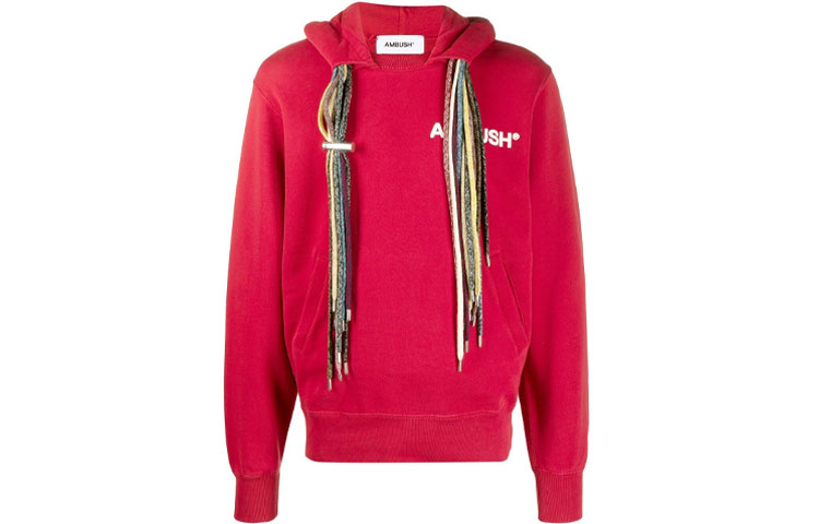 Ambush FW21 Multi-String Knot Logo Hoodie Red () BMBB003S21FLE0012504