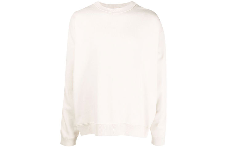 Ambush FW21 Side-Zip Detail Pullover Sweatshirt Beige BMBA013F21FLE0010403