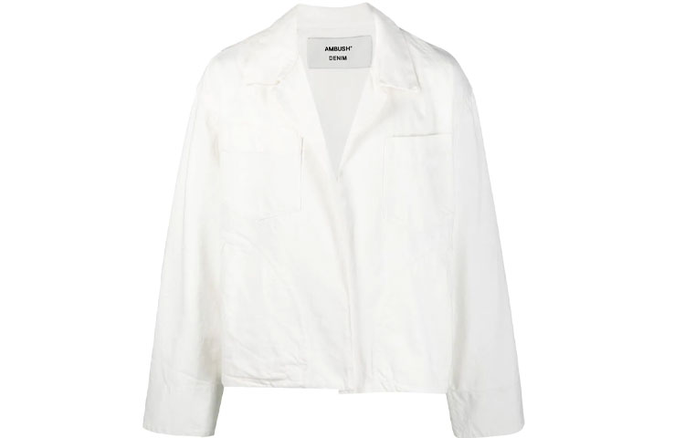 Ambush FW21 Straight-Cut Denim Blazer Jacket White BMYE004S21DEN0010300