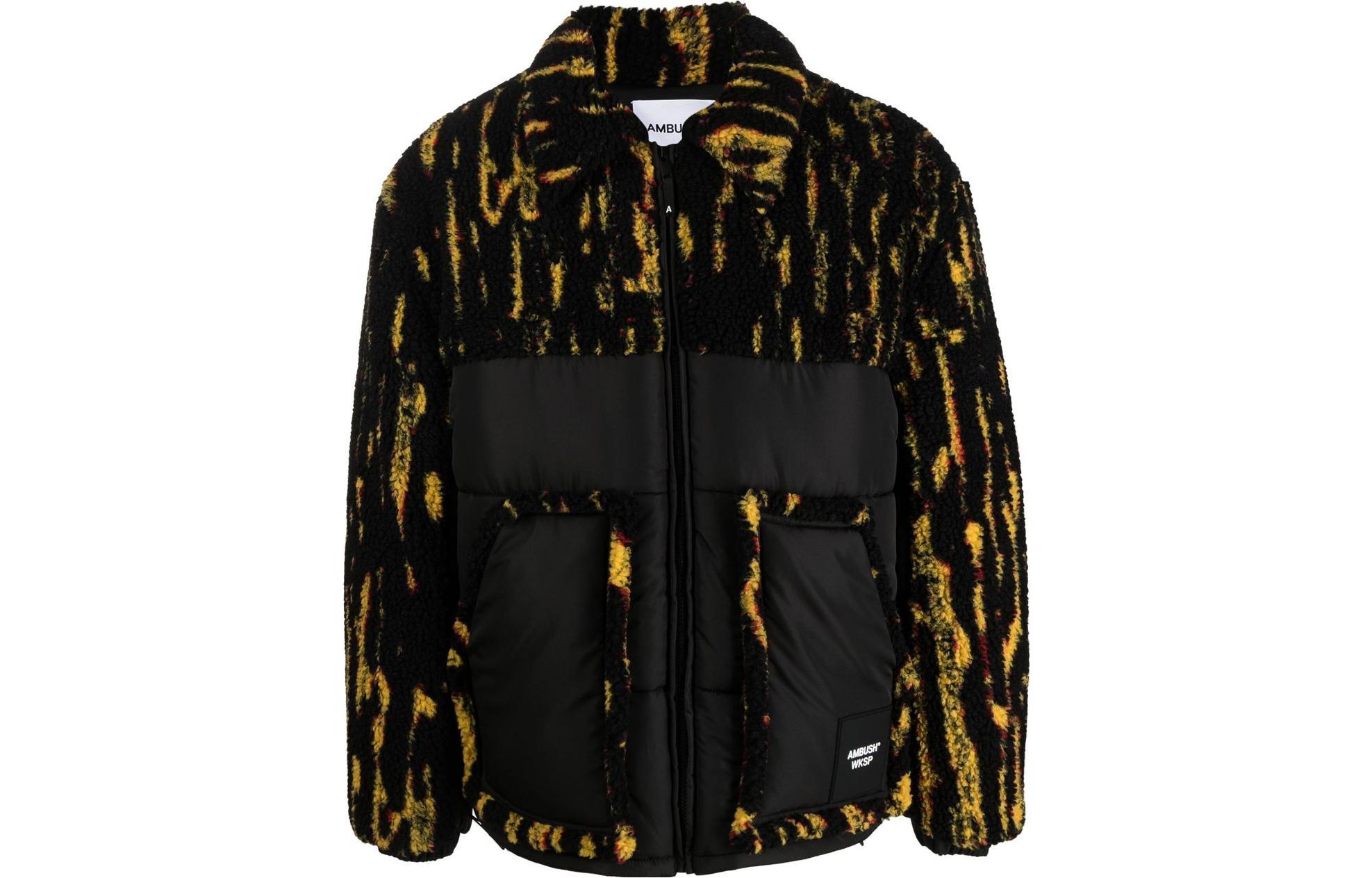 Ambush FW22 Abstract Print Patchwork Long Sleeve Jacket Yellow () BMEA034F22FAB0026510