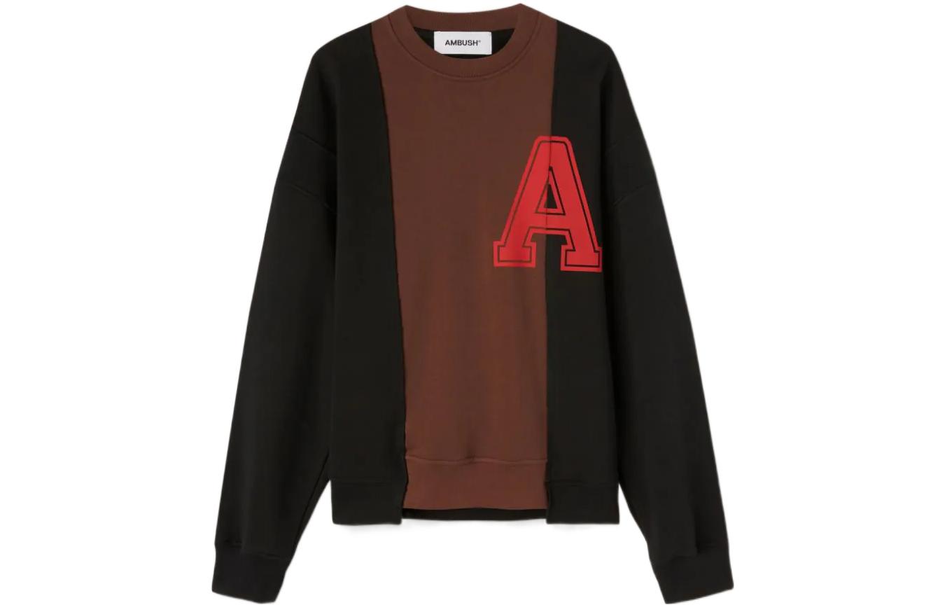 AMBUSH FW22 Contrast Logo Embroidered Crewneck Sweatshirt Black (). BMBA026F22FLE0011025