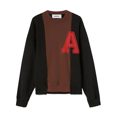 AMBUSH FW22 Contrast Logo Embroidered Crewneck Sweatshirt Black (). BMBA026F22FLE0011025