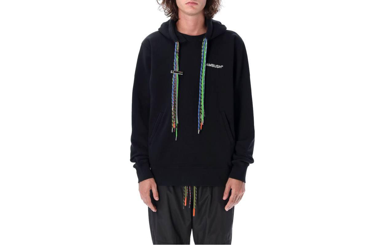 Order Sudadera con capucha negra multicolor con logo AMBUSH FW22 秋款. BMBB021F22FLE0011084
