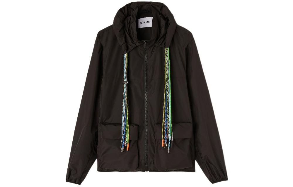 Ambush FW22 Multi-Drawstring Full-Zip Hoodie Jacket Mens Black BMEB012F22FAB0011000