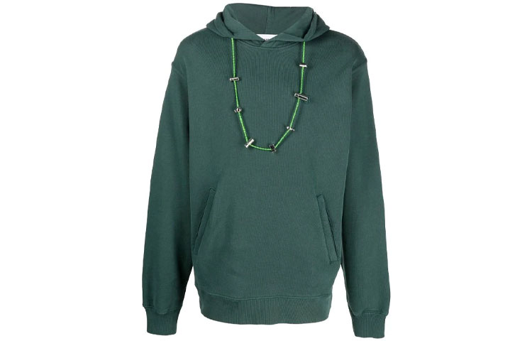 Ambush FW22 Solid Color Lock Pullover Hoodie Green - BMBB023F22FLE0014884