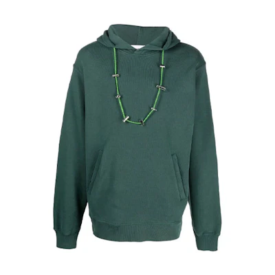 Ambush FW22 Solid Color Lock Pullover Hoodie Green - BMBB023F22FLE0014884