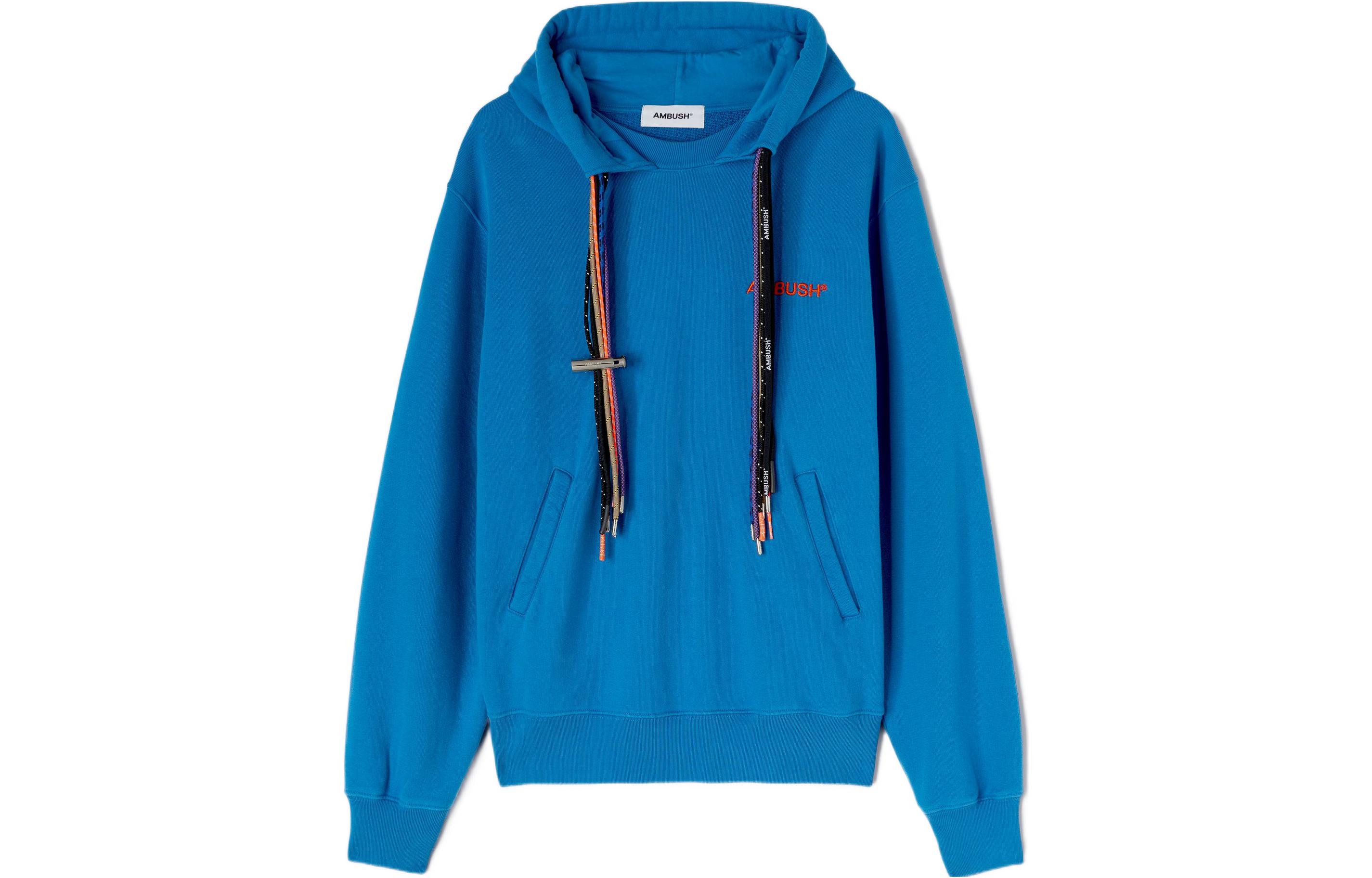 Ambush FW22 Solid Drawstring Hoodie Unisex Blue BMBB021S23FLE0014720
