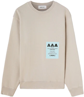 Ambush FW23 Beige Crewneck Letter Pullover Sweatshirt Long Sleeve BMBA033F23FLE0010601 Buy Ambush FW23 Beige Crewneck Letter Pullover Sweatshirt Long Sleeve BMBA033F23FLE0010601