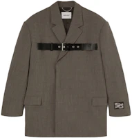 Ambush FW23 Brown Belted Blazer Jacket Unisex Casual Style BMEN041F23FAB0010800 Ambush FW23 Brown Belted Blazer Jacket Unisex Casual Style BMEN041F23FAB0010800