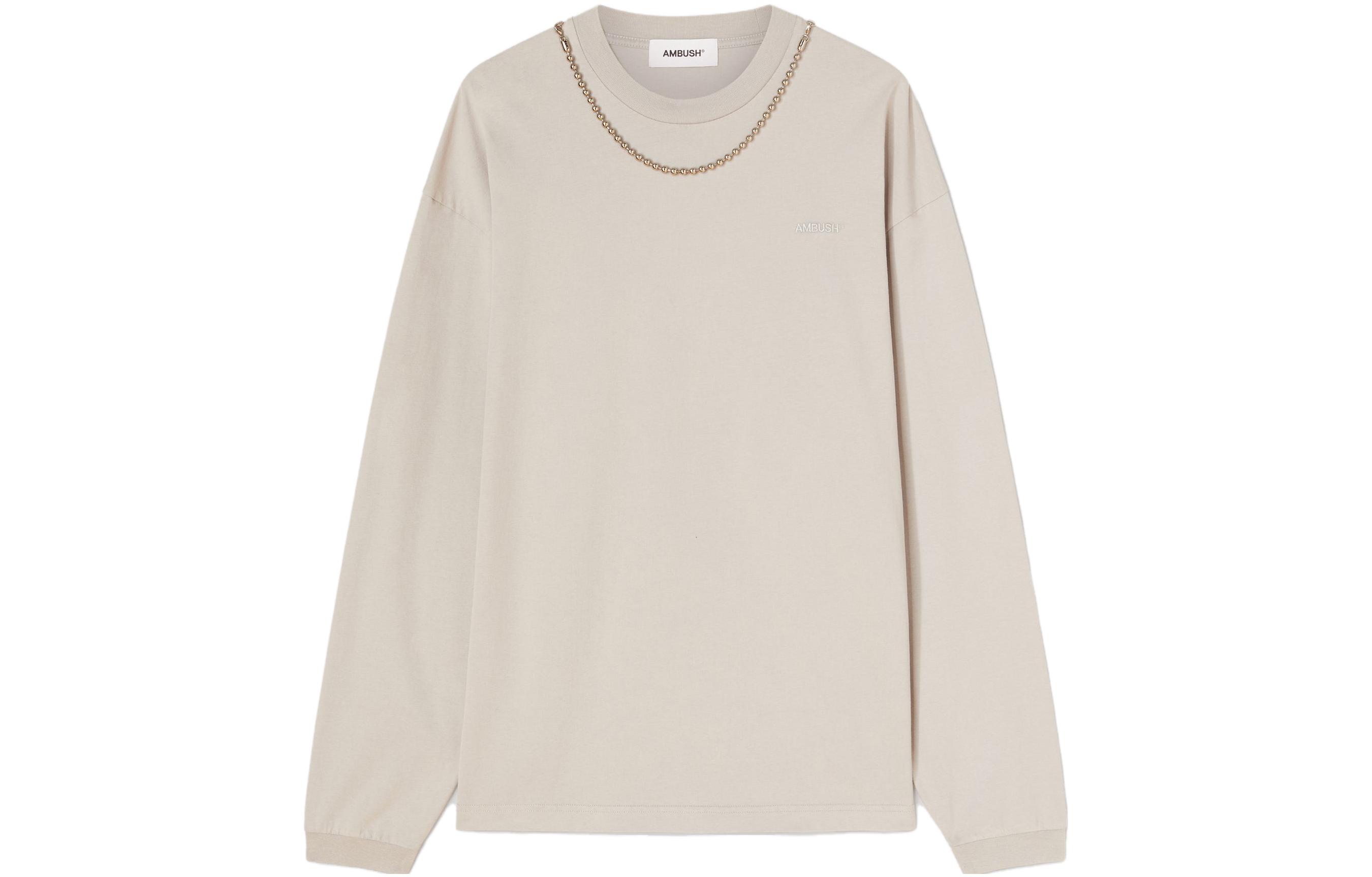 Ambush FW23 Casual Crewneck Pullover Sweatshirt Beige () BMAB026F23JER0010606