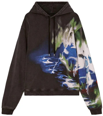 AMBUSH FW23 圖案印花黑色連帽衫男女款毛衣。 BMBB028F23FLE0011047 Order AMBUSH FW23 圖案印花黑色連帽衫男女款毛衣。 BMBB028F23FLE0011047