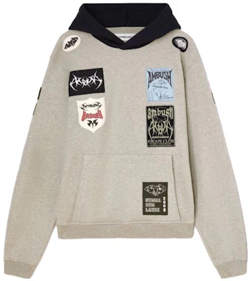 Ambush FW23 Logo Appliqué Gray Hoodie Unisex Pullover Sweatshirt BMBB030F23FLE0010546 Buy Ambush FW23 Logo Appliqué Gray Hoodie Unisex Pullover Sweatshirt BMBB030F23FLE0010546