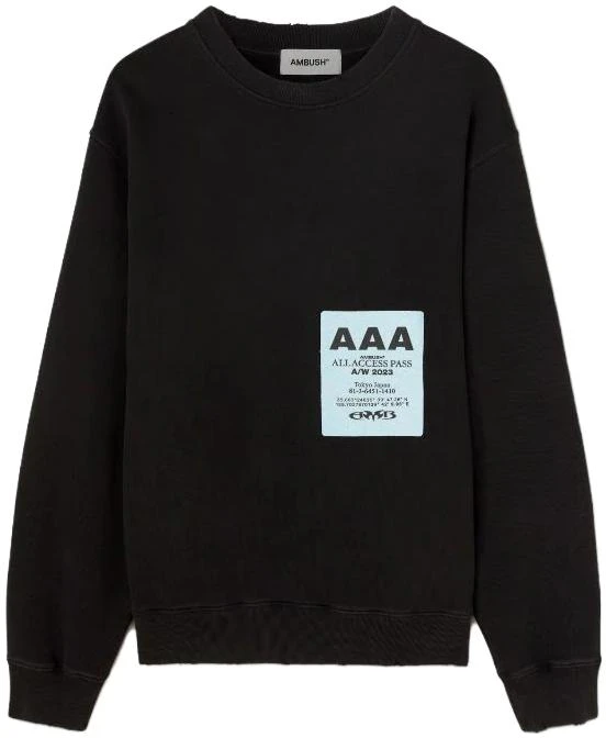 ambush-fw-23-logo-crewneck-pullover-long-sleeve-sweatshirt-black-bmba-033-f23-fle-0011001