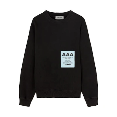 Ambush FW23 Logo Crewneck Pullover Long Sleeve Sweatshirt Black () BMBA033F23FLE0011001