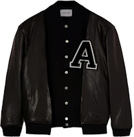 AMBUSH FW23 Unisex V-Neck Single-Breasted Baseball Jacket Black. BMJA022F23LEA0011010 AMBUSH FW23 Unisex V-Neck Single-Breasted Baseball Jacket Black. BMJA022F23LEA0011010
