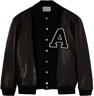 AMBUSH FW23 Unisex V-Neck Single-Breasted Baseball Jacket Black. BMJA022F23LEA0011010 Buy AMBUSH FW23 Unisex V-Neck Single-Breasted Baseball Jacket Black. BMJA022F23LEA0011010
