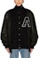 Lookbook AMBUSH FW23 Unisex V-Neck Single-Breasted Baseball Jacket Black. BMJA022F23LEA0011010