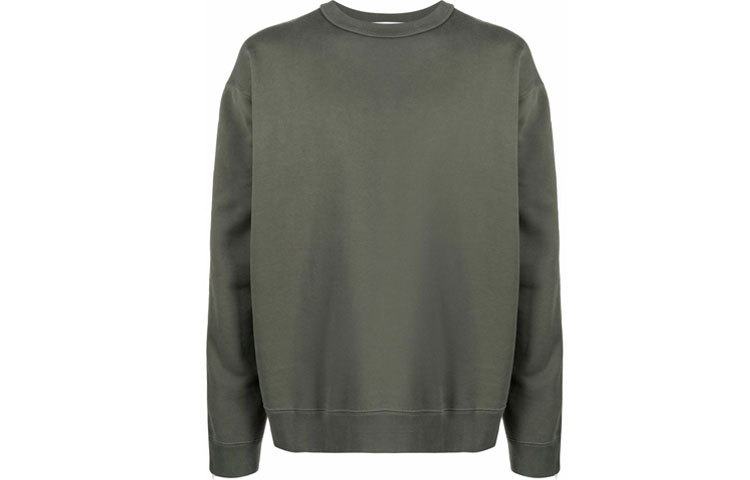 AMBUSH Green Crewneck Sweatshirt with Side Zipper. BMBA013F21FLE0015710