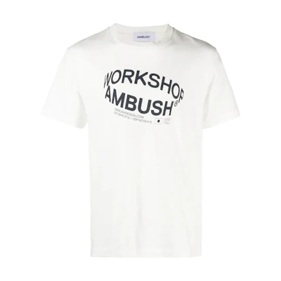 AMBUSH Letter Print Crewneck Short Sleeve T-Shirt Unisex White BWAA037S23JER001-0247