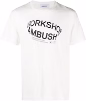 Order AMBUSH Kaos Unisex Putih Lengan Pendek Cetak Huruf Crewneck BWAA037S23JER001-0247