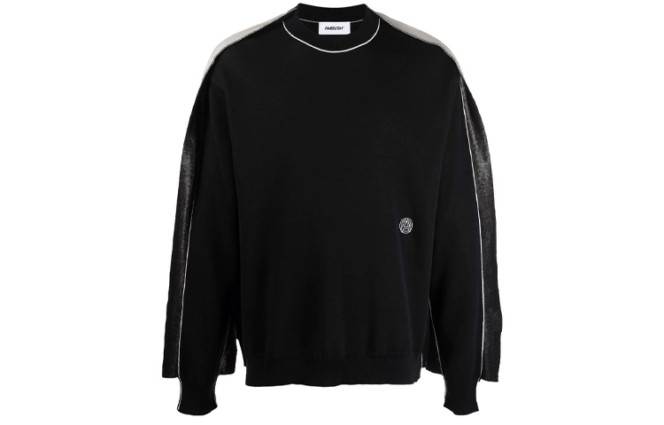 Ambush Logo Contrast Crewneck Pullover Sweatshirt Black () BMHE006F21KNI0011000