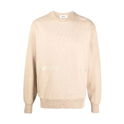 Ambush Logo Embroidered Crewneck Sweatshirt Light Brown () BMBA005S22FLE0016161