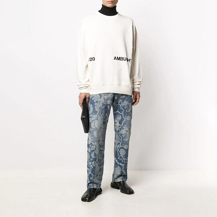 Details for Ambush Logo印花中性圓領衛衣 米白色 常規版型 15380098