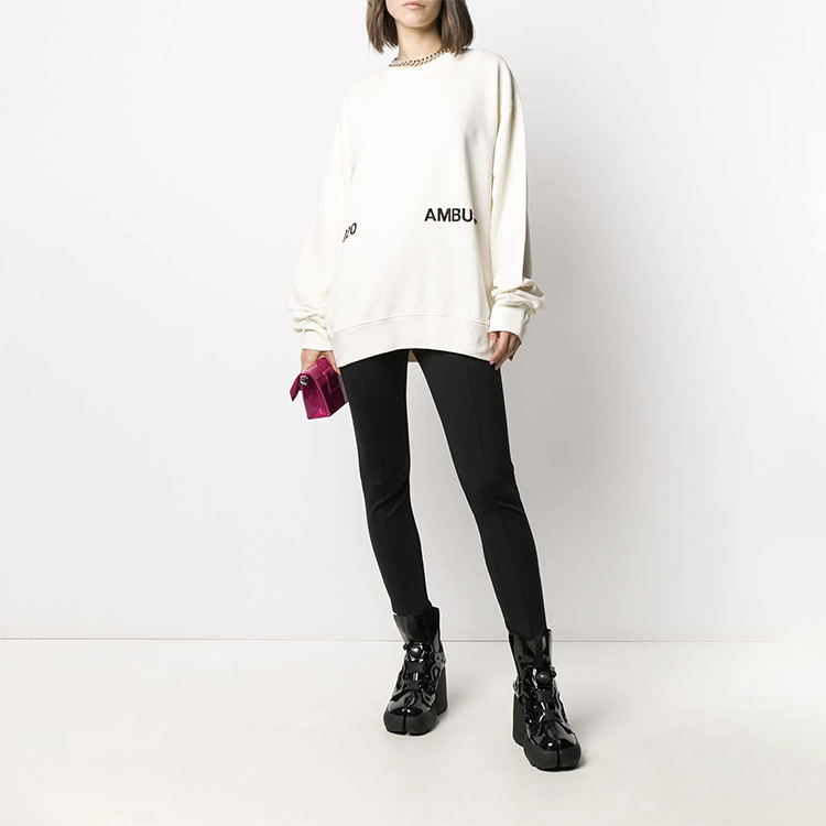 Sizing Ambush Logo印花中性圓領衛衣 米白色 常規版型 15380098