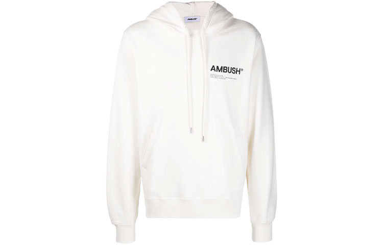 AMBUSH Logo Print Hoodie White BMBB012F21FLE0010309