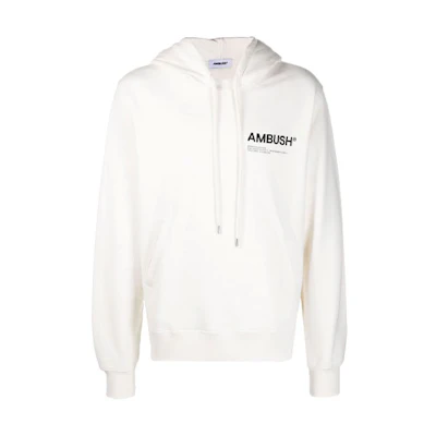 AMBUSH Logo Print Hoodie White BMBB012F21FLE0010309
