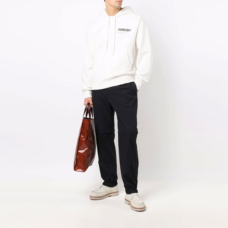 Lookbook AMBUSH Logo 印花連帽衫 白色 BMBB012F21FLE0010309