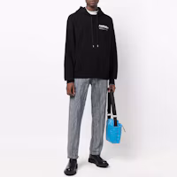 Lookbook AMBUSH Logo印花黑色寬鬆連帽衫 男裝 BMBB012F21FLE0011003