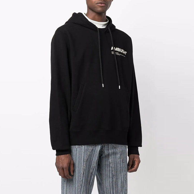 Purchase AMBUSH Hoodie Pria Oversized Logo Print - Hitam BMBB012F21FLE0011003