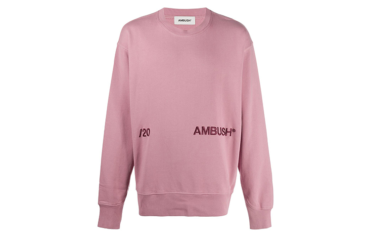 Ambush Logo Print Pullover Crewneck Sweatshirt Unisex Pink 1BMBA005F20FLE0013035