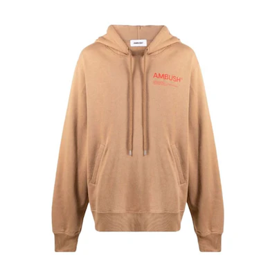 Ambush Logo Print Pullover Hoodie Beige Men BMBB012F21FLE0016225